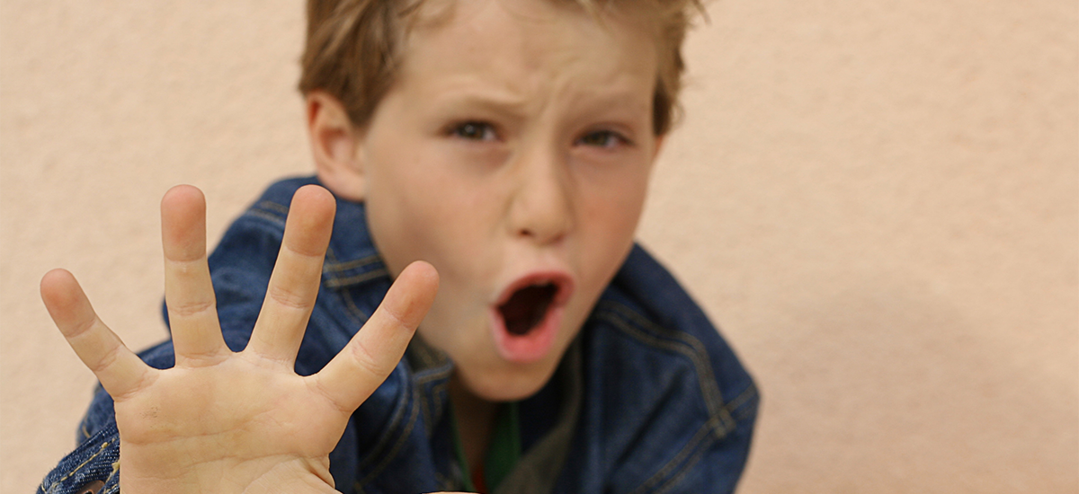 Defiant kid screaming