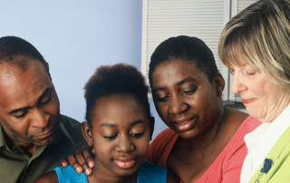 Therapist and family