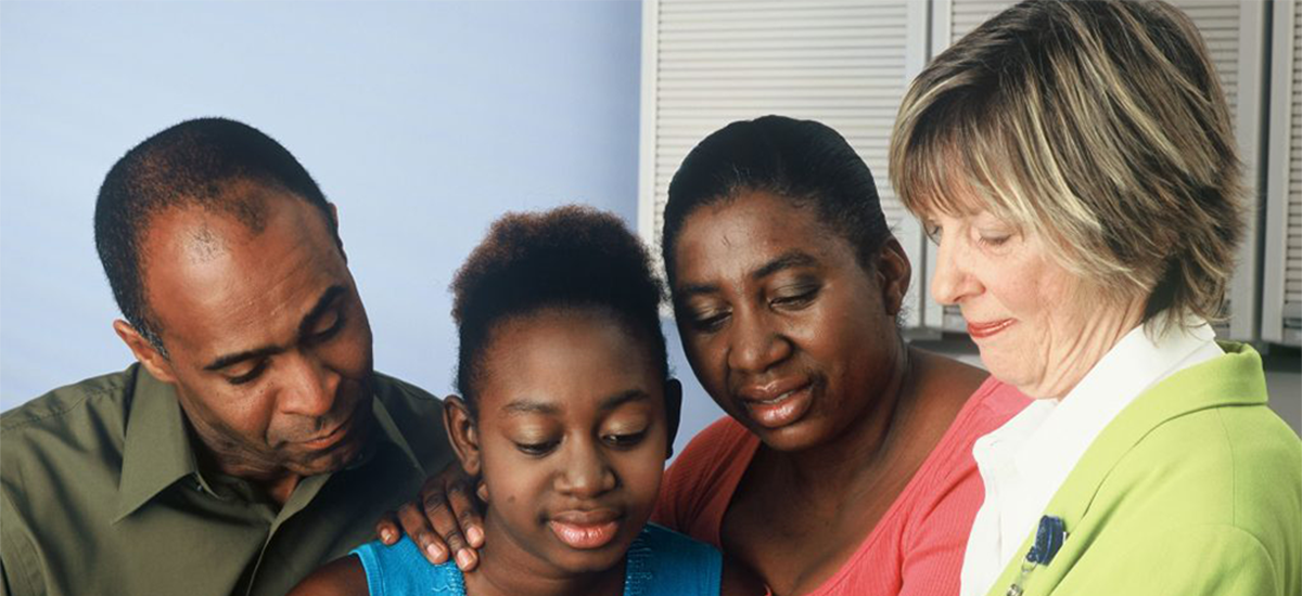 Therapist and family