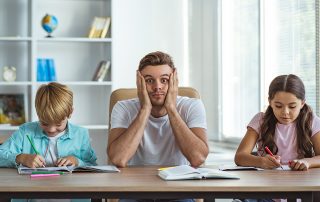 parent frustrated with kids homework