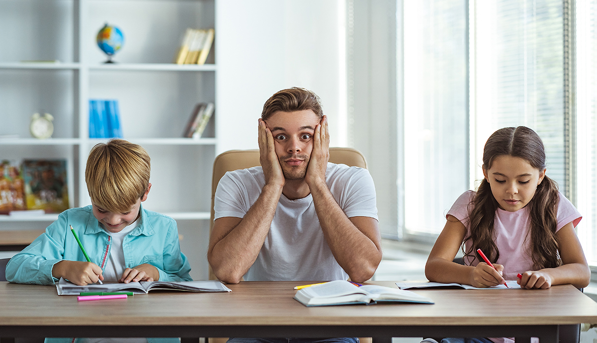 parent frustrated with kids homework